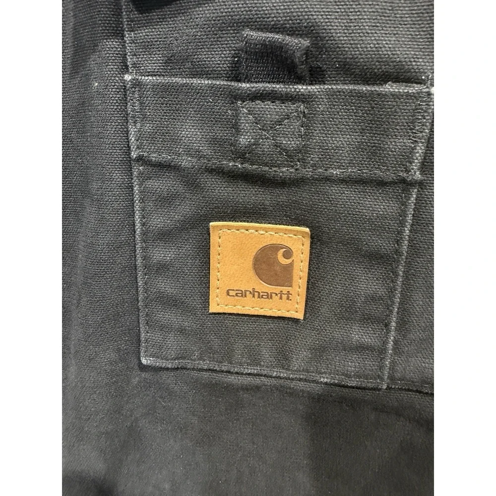 Carhartt Fleece-Lined Hooded Vest Black Snaps Pockets Men's Size XL Regular